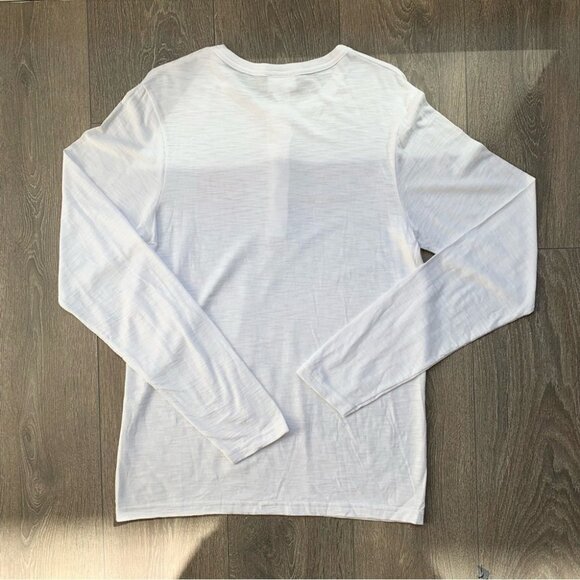 Mens Coho Apparel Logo Artisan Melange Henley Long Sleeve Shirt White Size Small - Picture 13 of 15